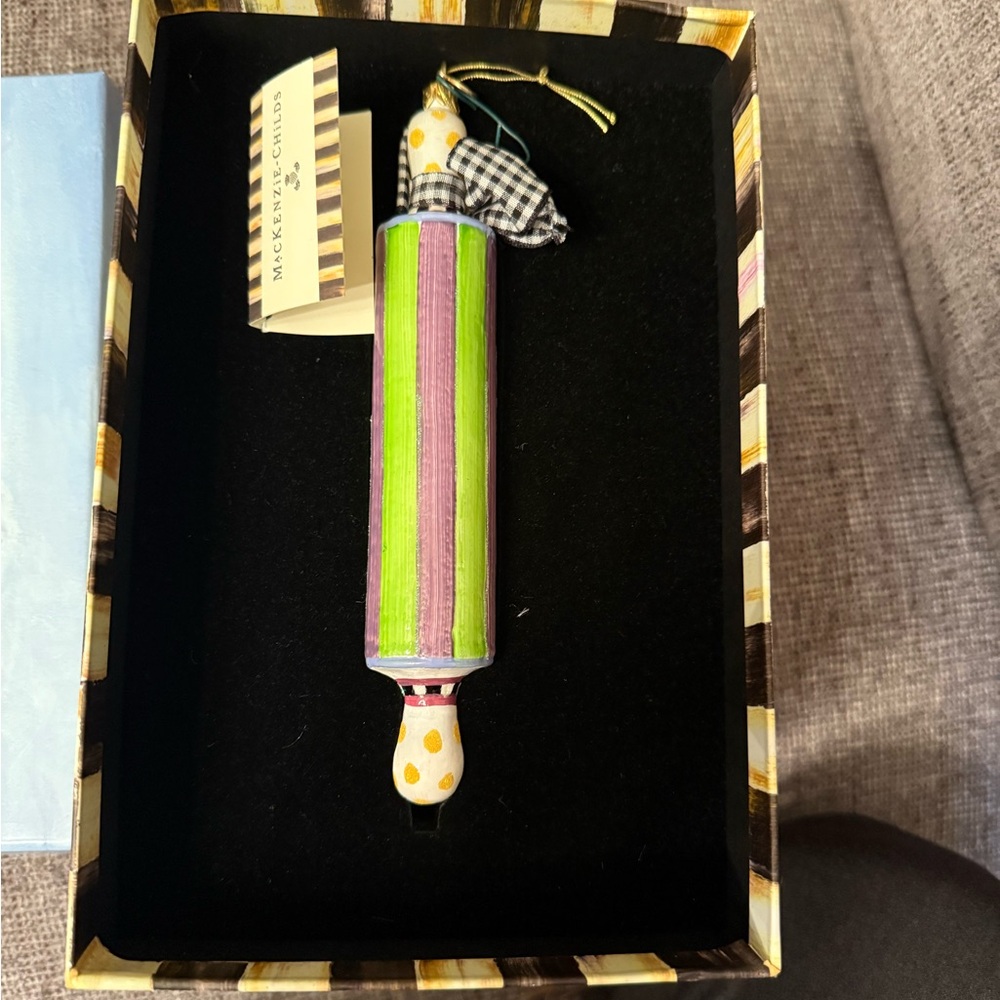 Mackenzie-Childs retired rolling pin ornament